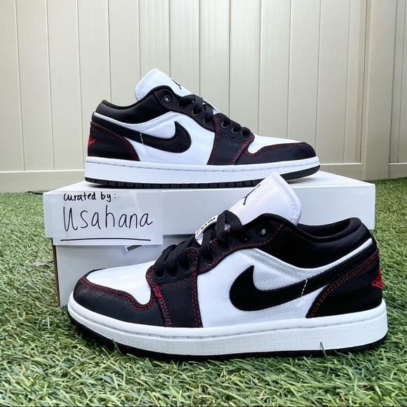 Nike Air Jordan 1 Low black white shoes - Picture 2 of 4